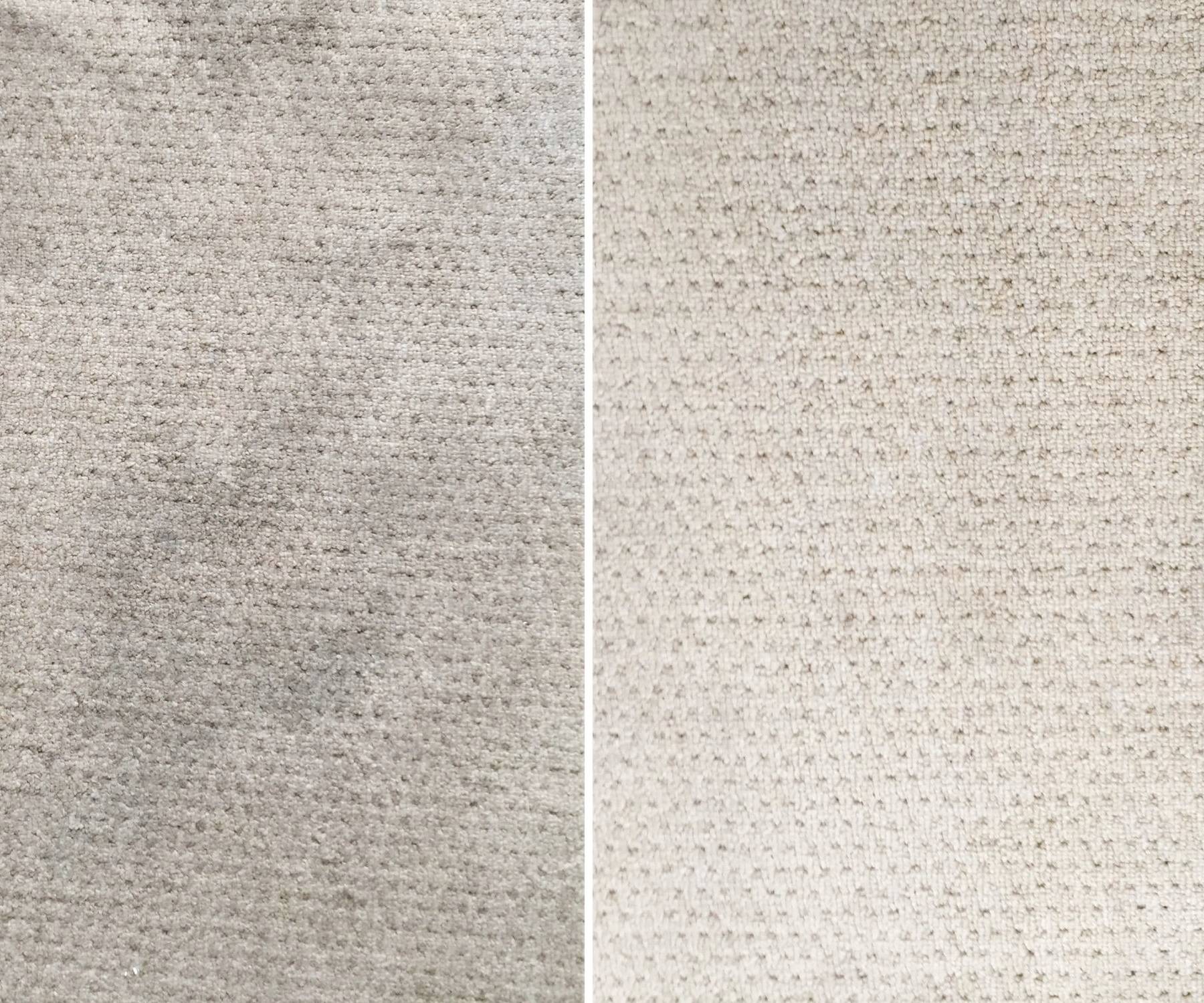 Before: Carpet stained, dirty, and in need of a refresh! - After Steam Cleaning: Clean, Bright, and Refreshed!